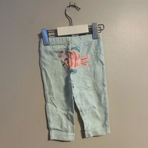 Carters 12m blue striped fish bum leggings